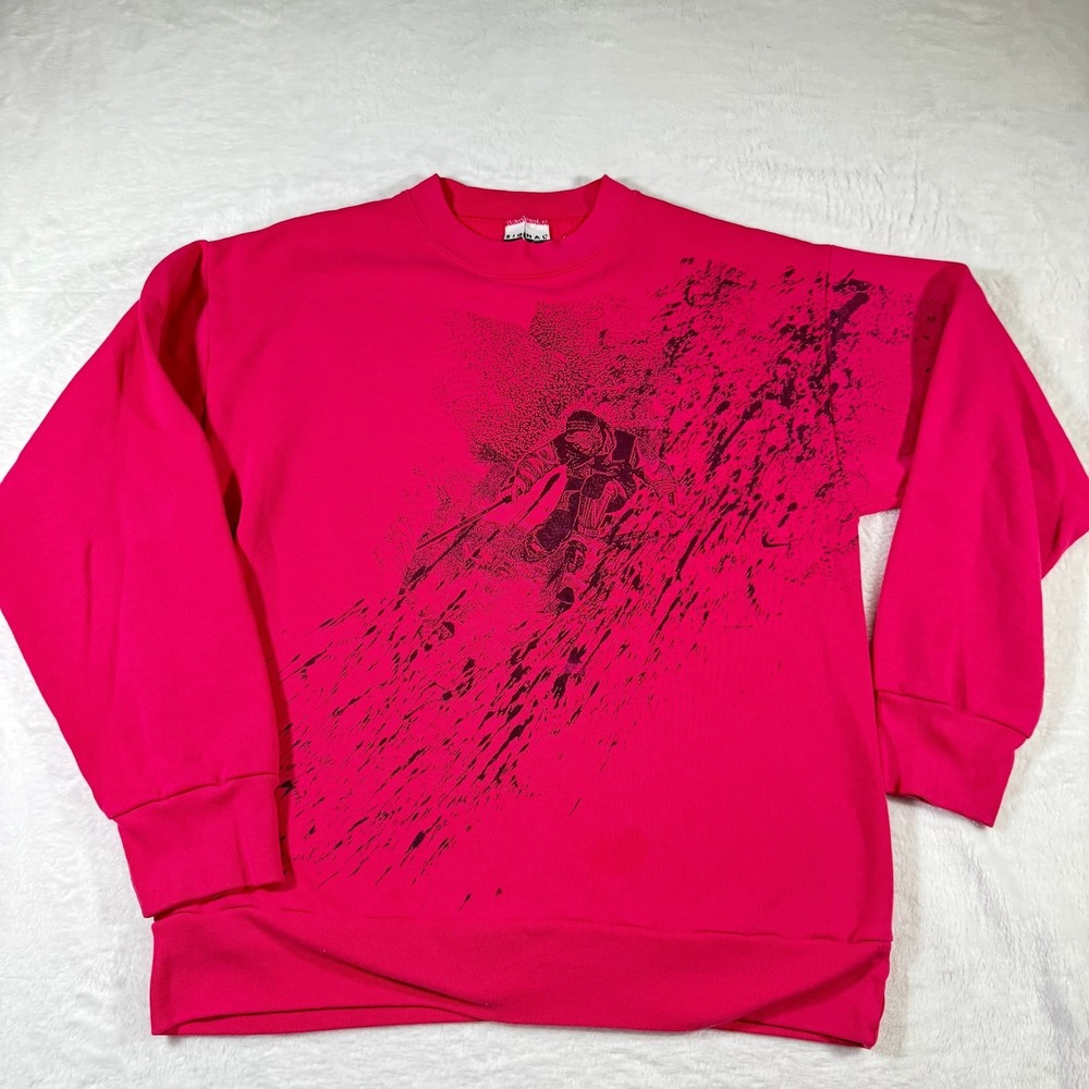 Vintage Signal Sport Ski Graphic Sweatshirt, Pink, Size L